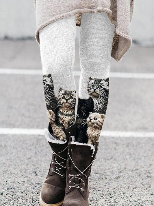 Women's Cat Knit Leggings