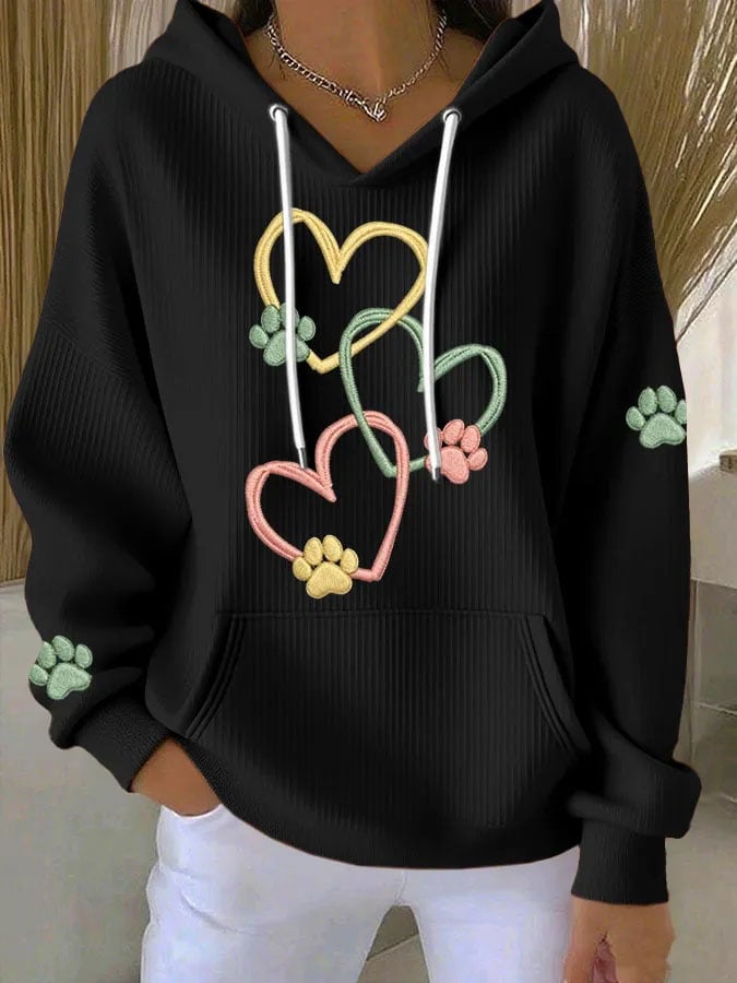 Women's Cute Cat Paws Print Casual Sweatshirt
