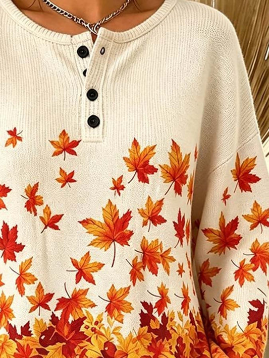 Women's Casual Print Pullover Sweatshirt