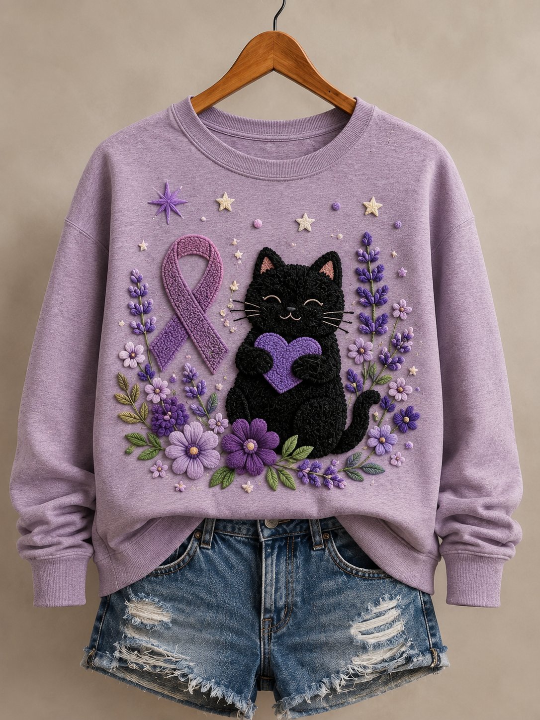 Women Alzheimer's Awareness Print Sweatshirt
