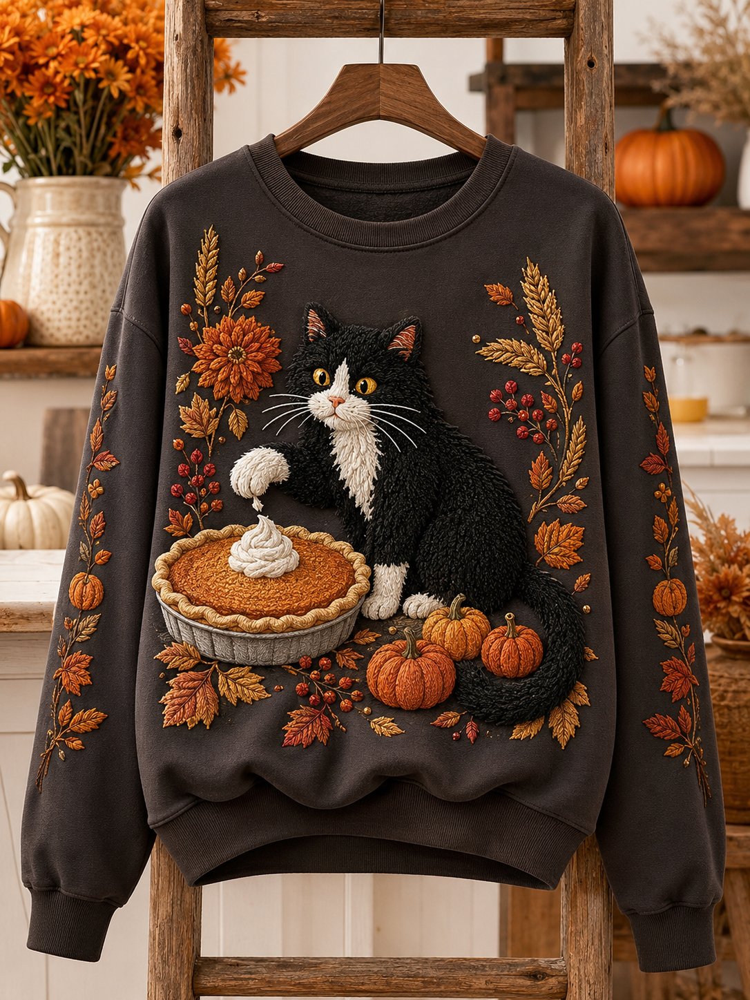 Women's Autumn Casual Animal Print Crewneck Sweatshirt