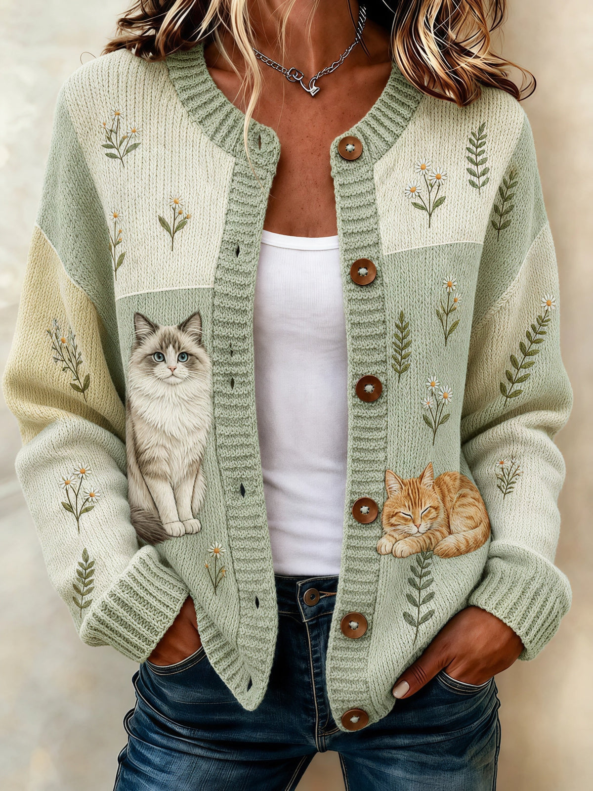 Women's Casual Animal Print Cardigan