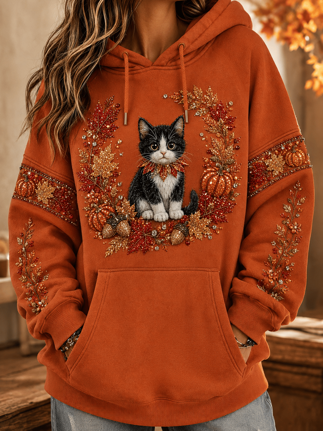 Women's Fall Animal Print Hoodie