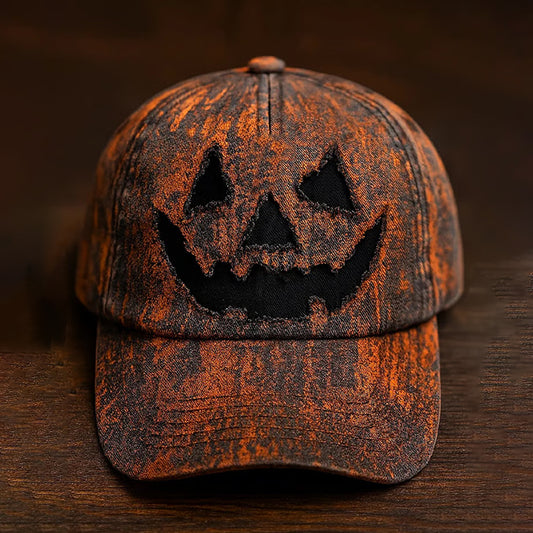 Unisex Fall Pumpkin Devil Embroidered Hat