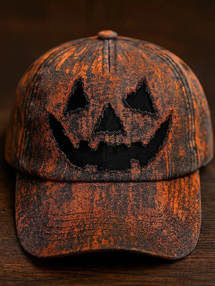 Unisex Fall Pumpkin Devil Embroidered Hat