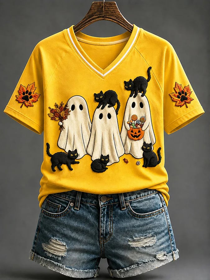 Women'S Casual Halloween Print T-Shirt