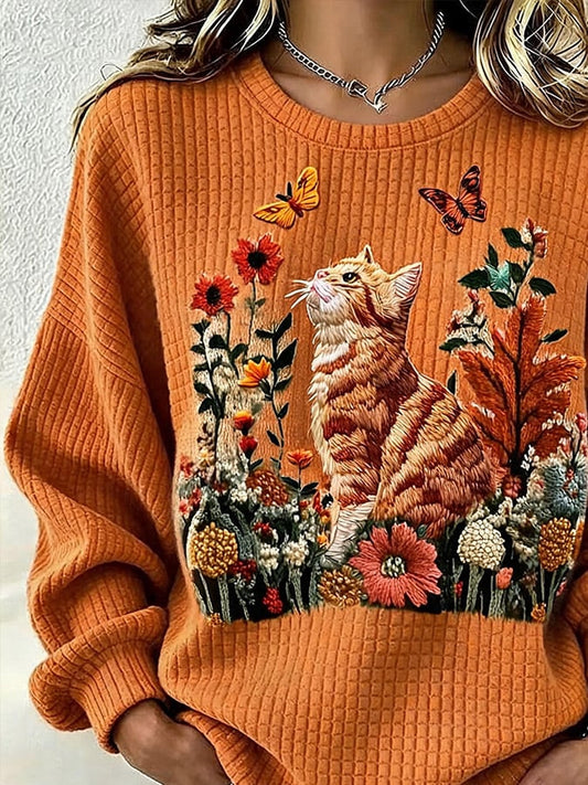 Women's Casual Print Pullover Sweatshirt