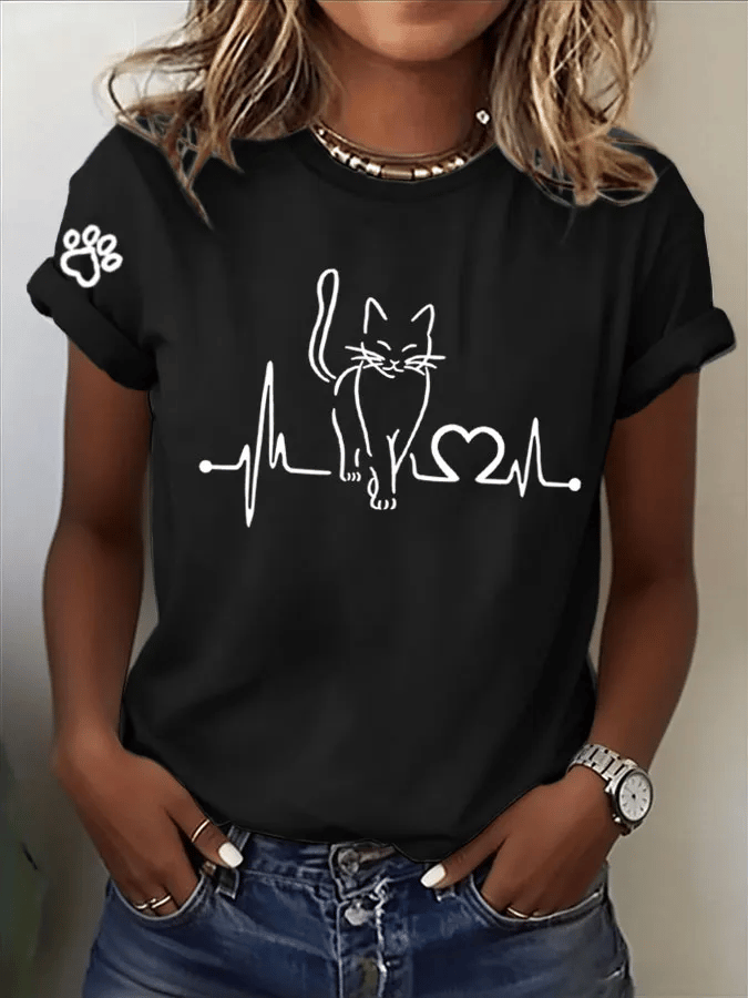 Women's Casual Just Breathe Print Short-Sleeve T-Shirt