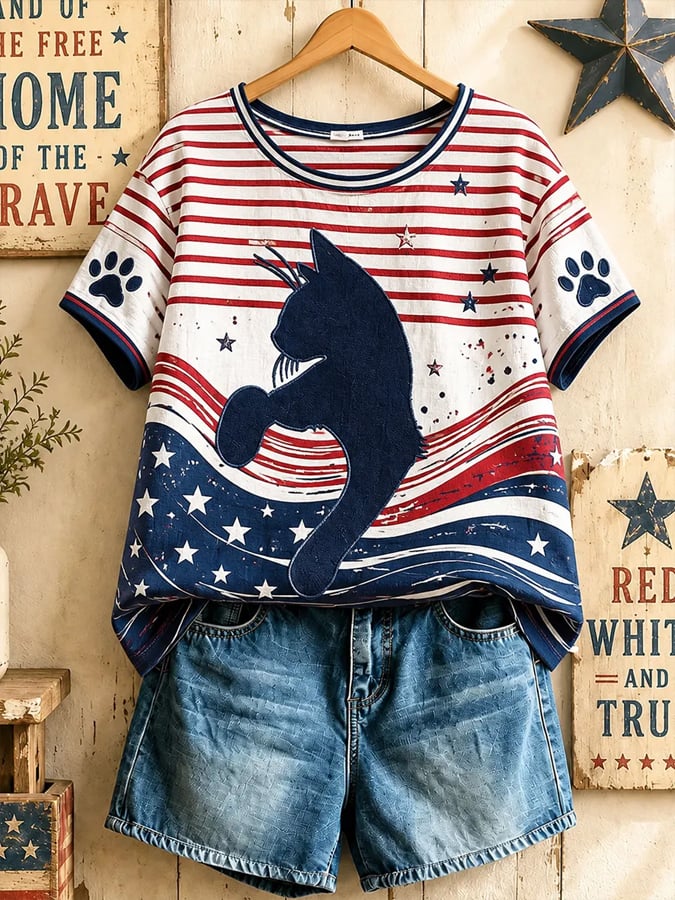 Women's 250-section casual printed top