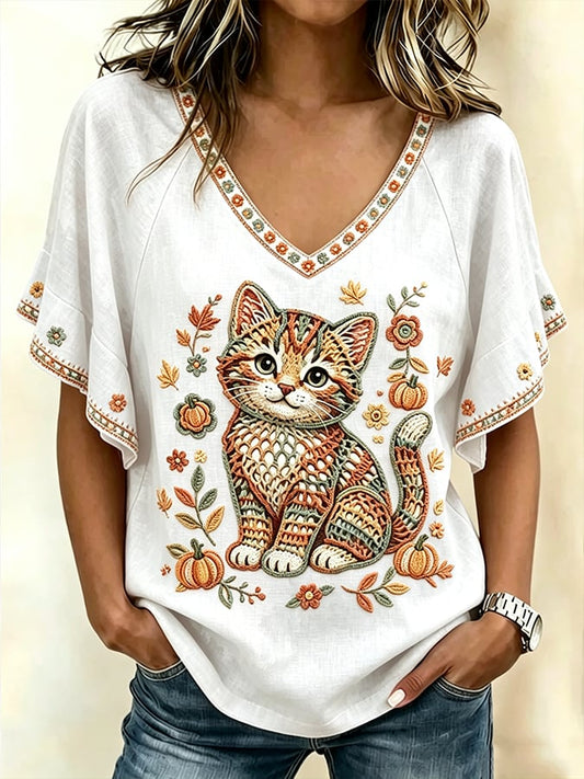 Women's Autumn Art-Print shirt