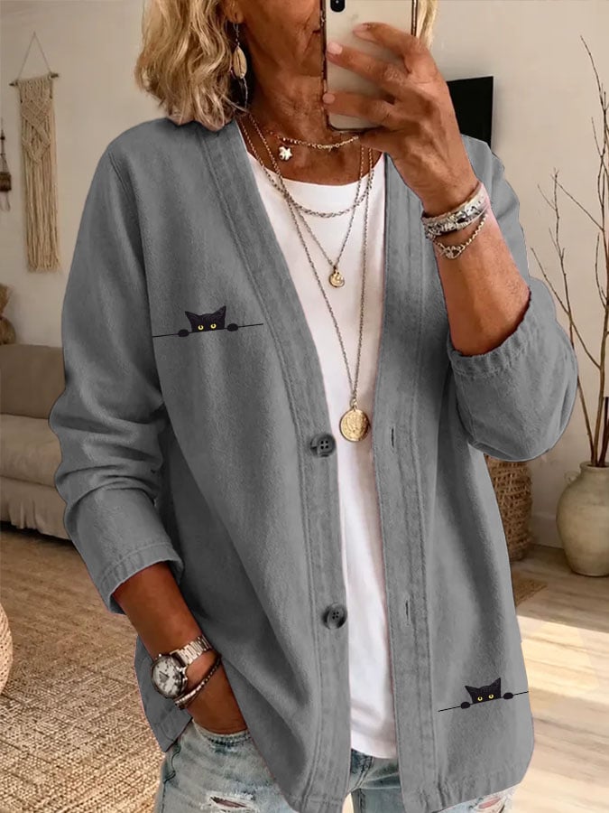 Women's Casual Printed Cardigan