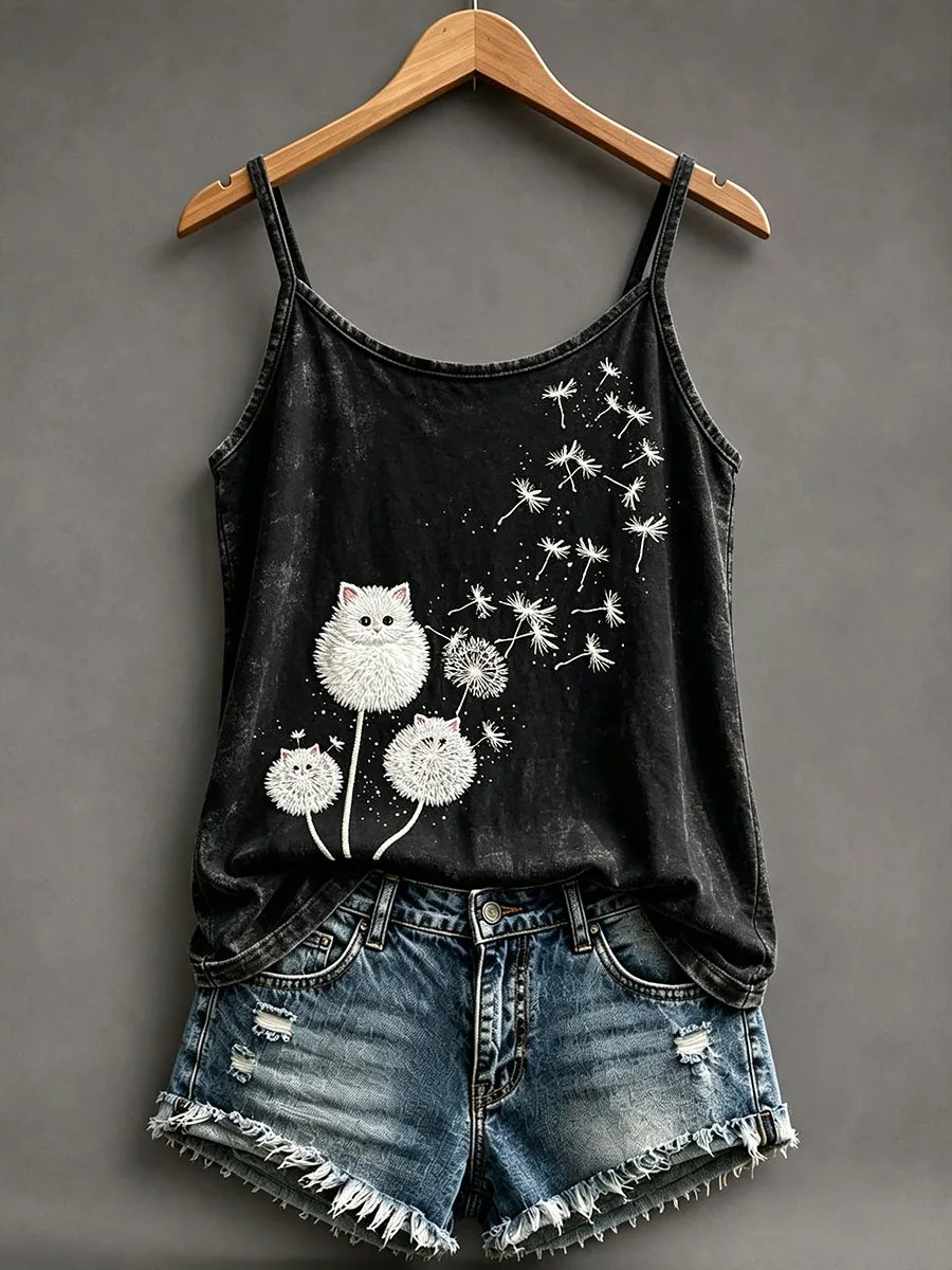 Women's Cat Print Cami Top