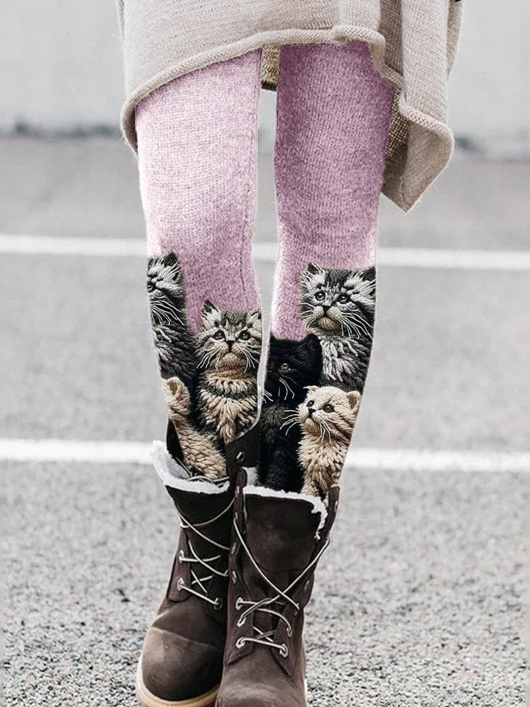 Women's Cat Knit Leggings