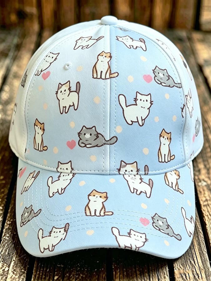 Unisex Fun Cat Print Hat
