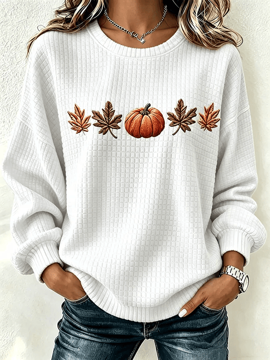 Women'S Casual Pumpkin Print Autumn Top