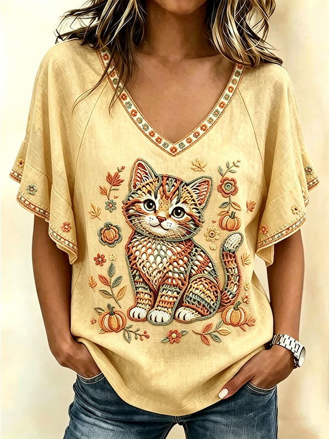 Women's Autumn Art-Print shirt