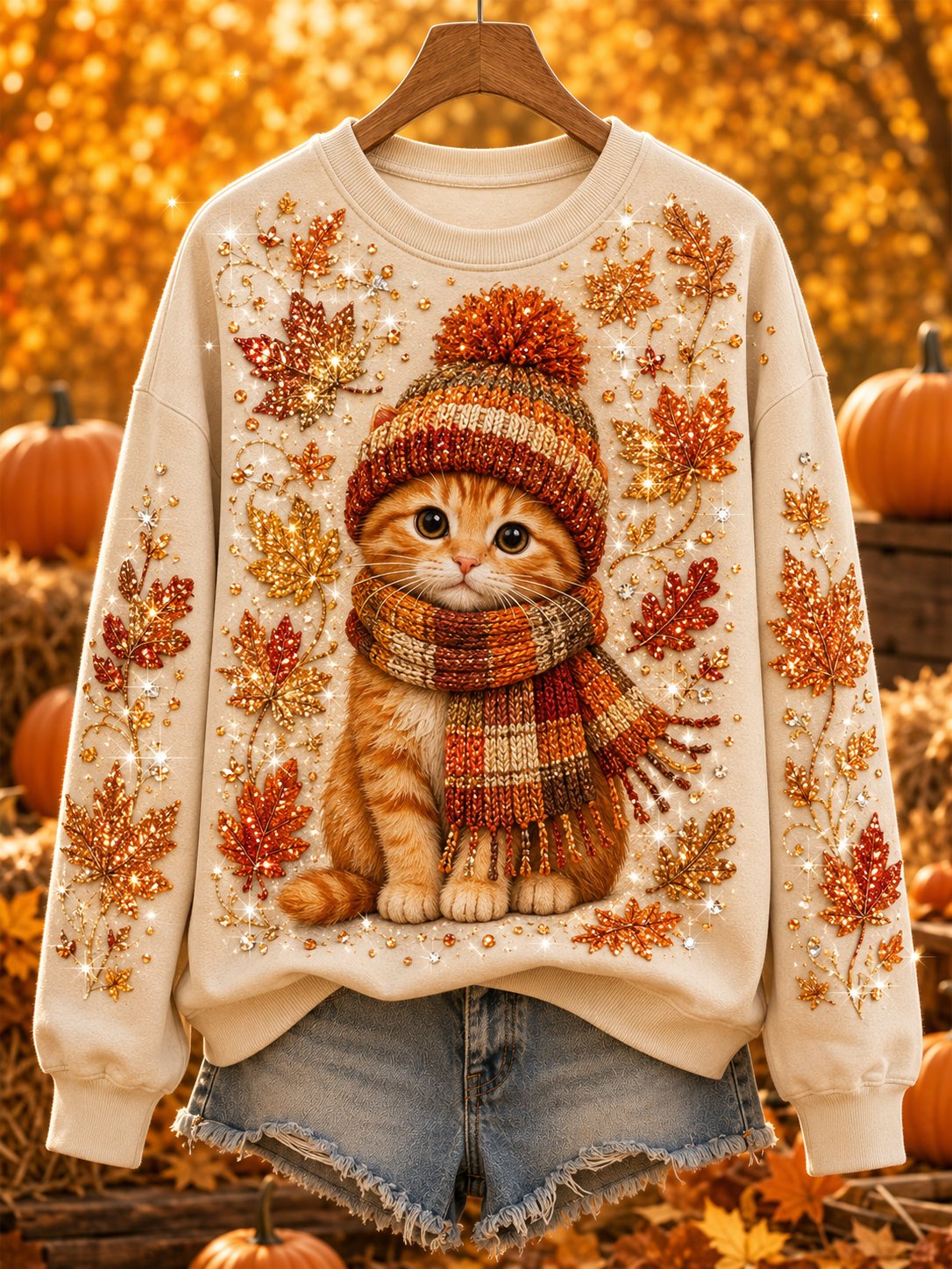 Women's Autumn Casual Animal Print Crewneck Sweatshirt