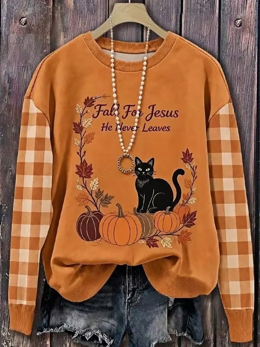 Women's Autumn Casual Printed Crew-Neck Sweatshirt