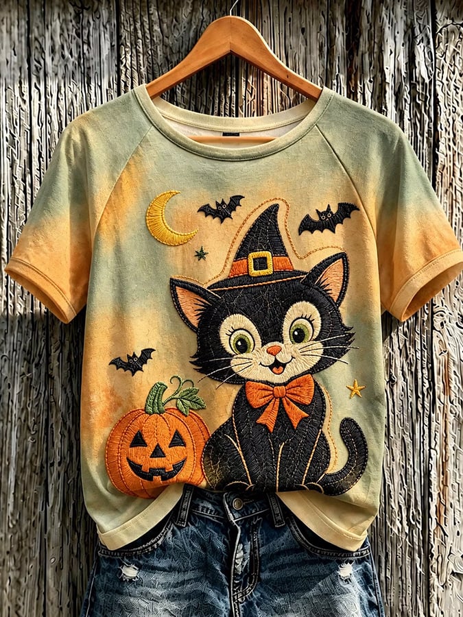Women'S Casual Halloween Print T-Shirt