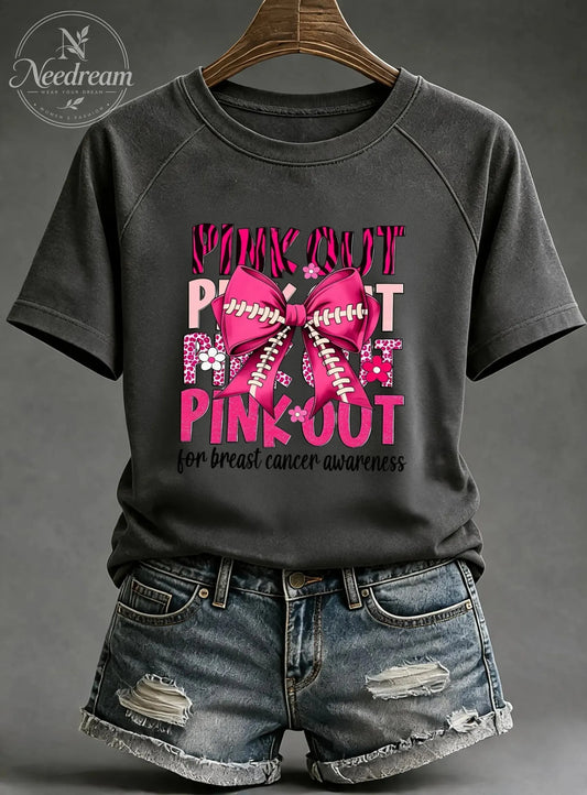 Women'S Pink Out Breast Cancer Awareness Cotton T-Shirts