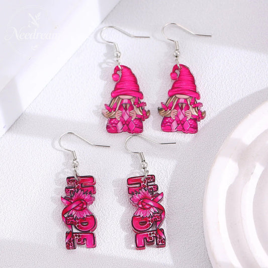 Pink Bow Ribbon Earrings