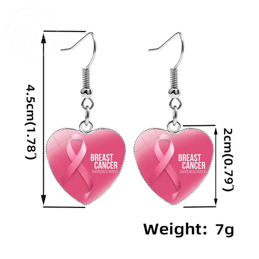 AIDS Breast Prevention Badge Earrings