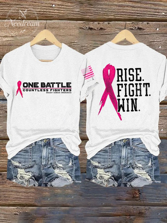 Women'S Breast Cancer Print Short Sleeve T-Shirt