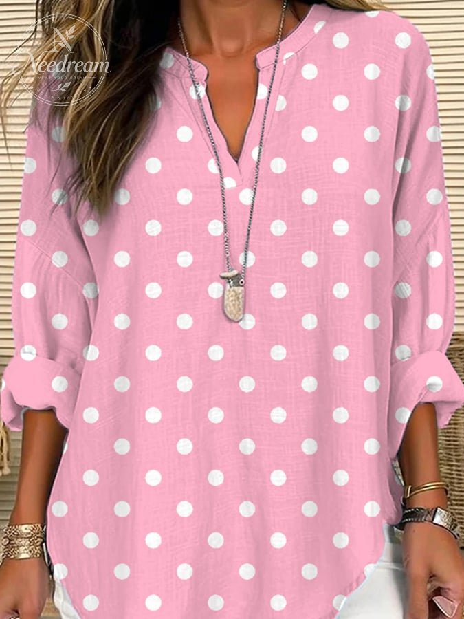 Women's Pink Dots Print Shirt