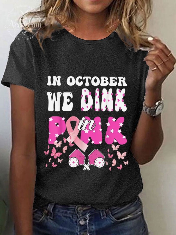 Women's In October We Dink Pink Tee