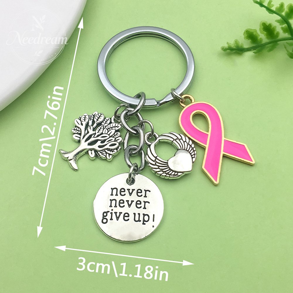 Pink Ribbon Breast Keychain