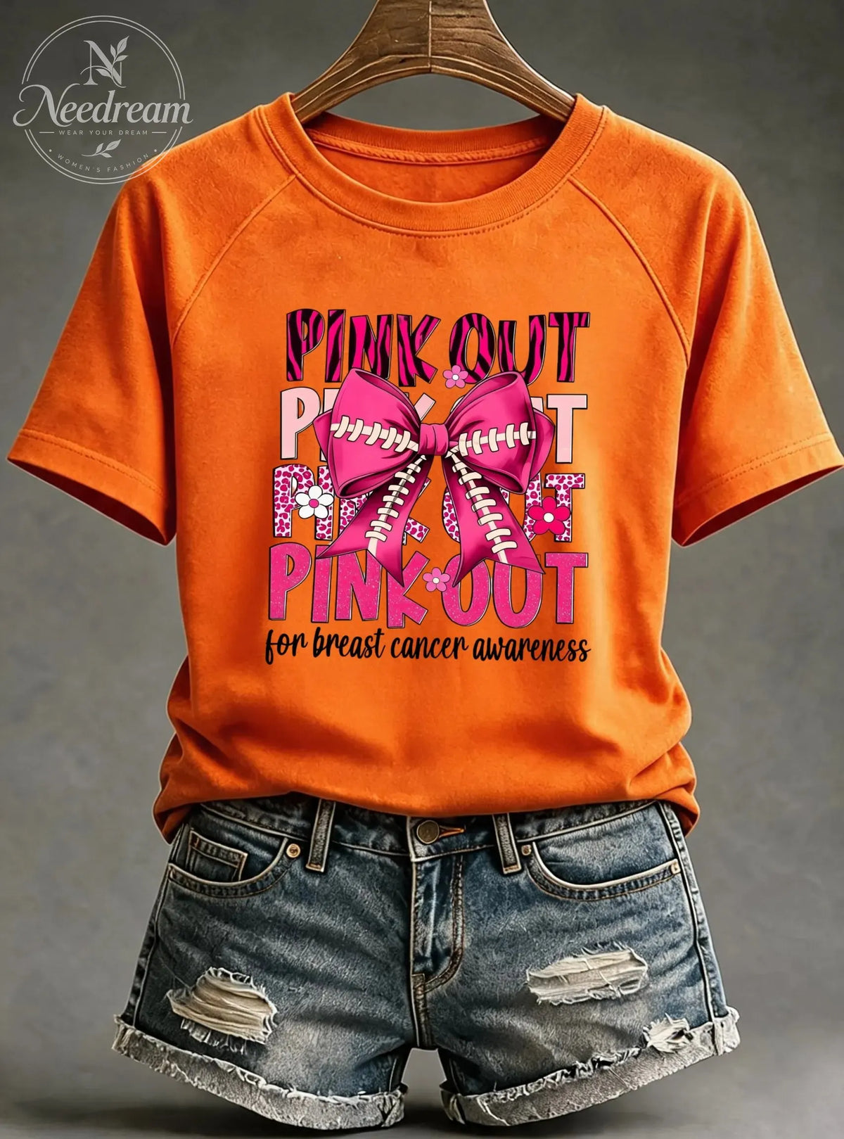 Women'S Pink Out Breast Cancer Awareness Cotton T-Shirts