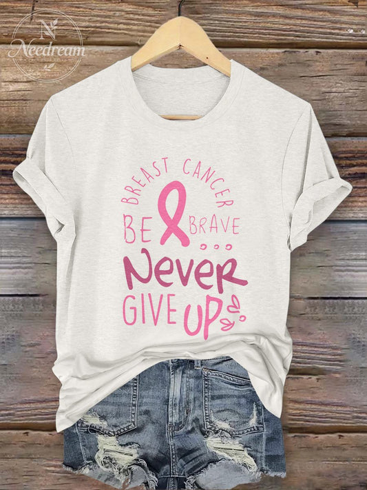 Breast Cancer Awareness Month Pink Print T-Shirt