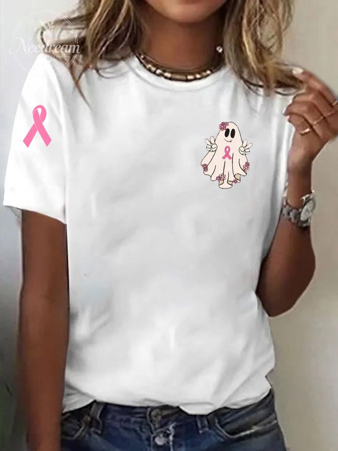 Women's Ghost Print Casual T-shirt
