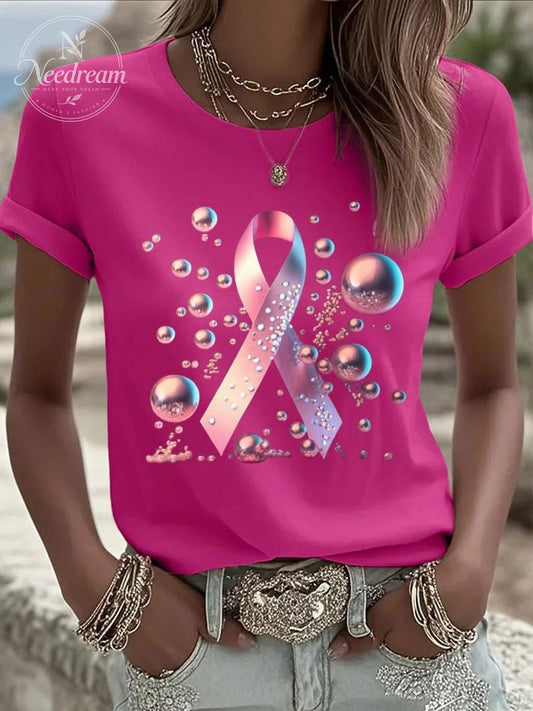 Women's Breast Cancer Print T-Shirt