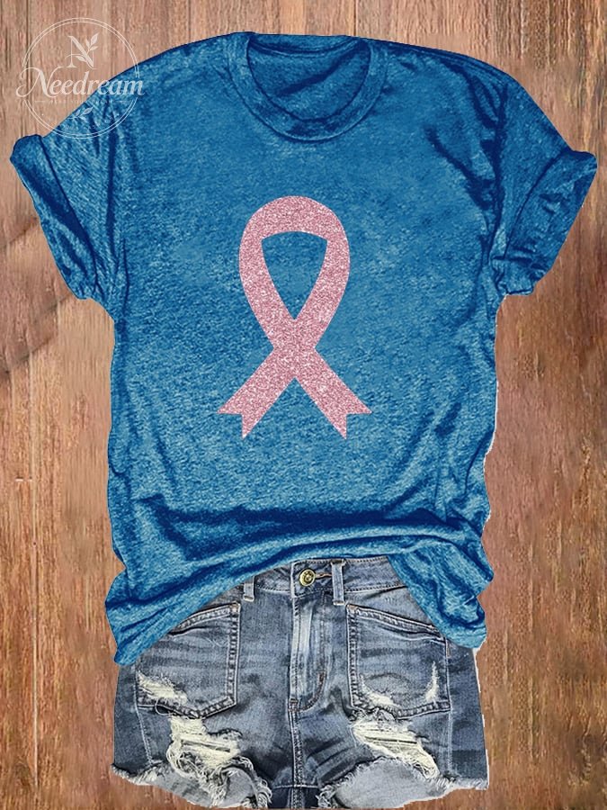Women's Breast Cancer Awareness Print T-Shirt