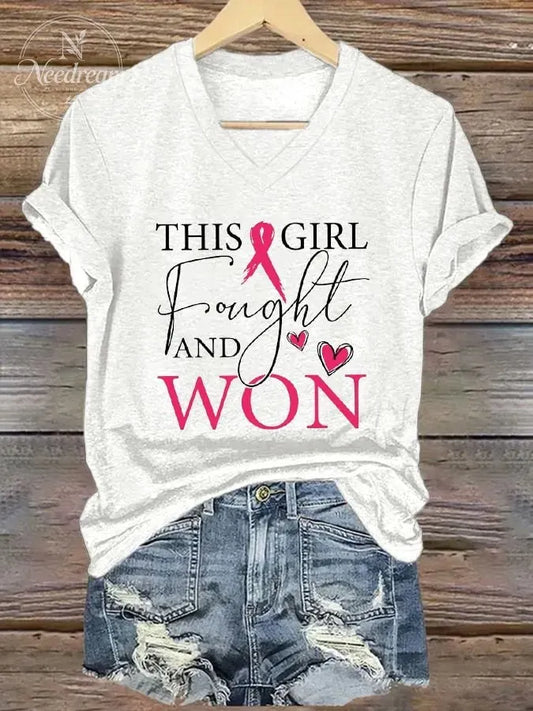 Women's This Girl Fought and Won Print T-Shirt