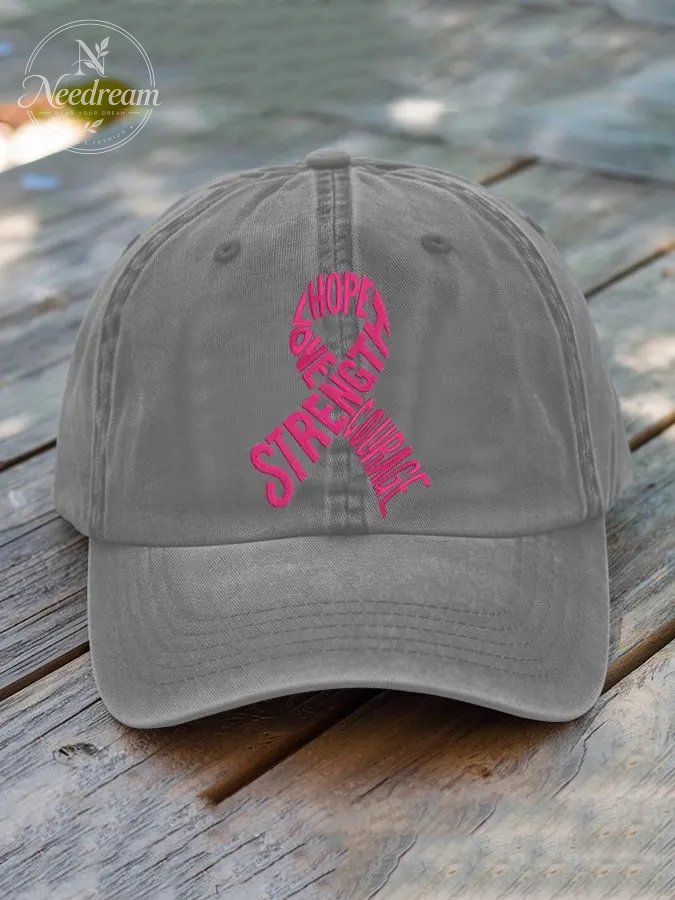 Unisex Breast Cancer Awareness Ribbon Baseball Cap