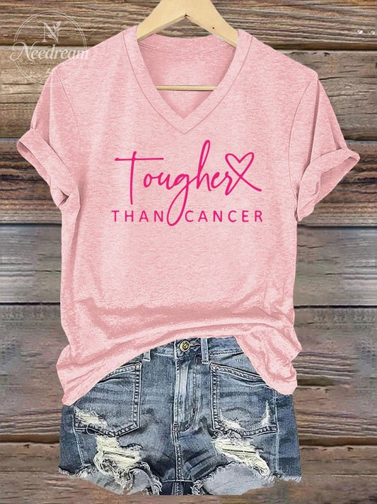 Women's Breast Cancer Printed Short Sleeve T-shirt