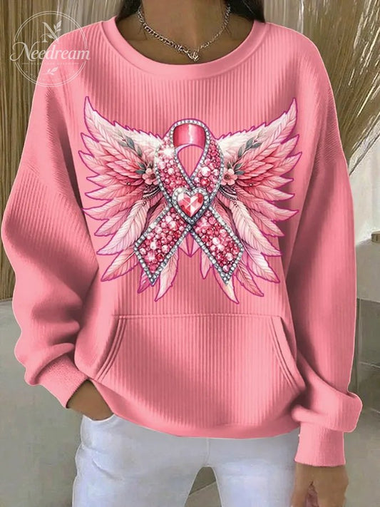 Women's Breast Cancer Awareness Print Comfort Sweatshirt