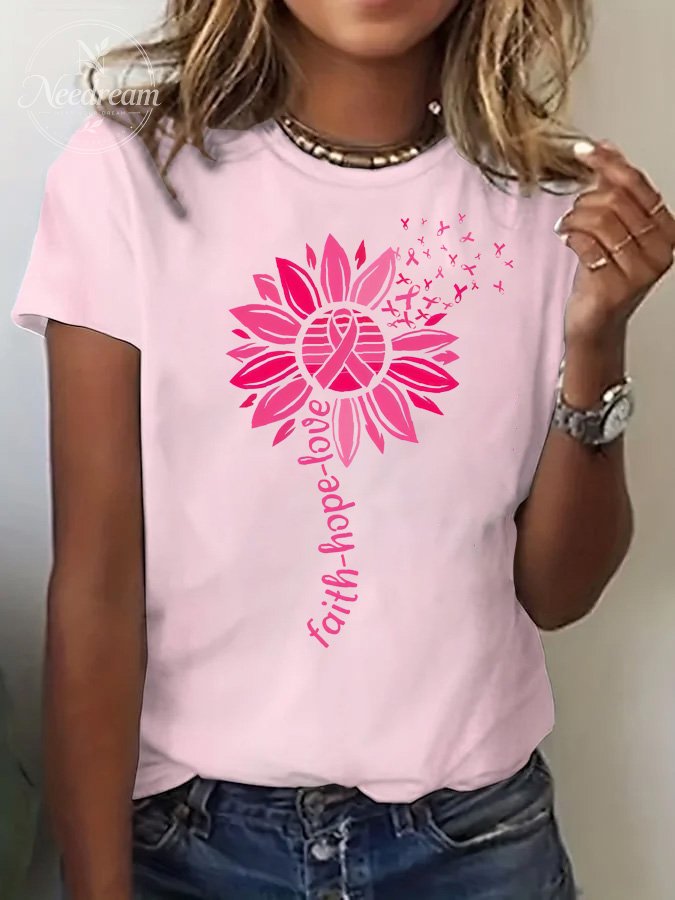 Women's Faith Hope Love Print Casual T-shirt