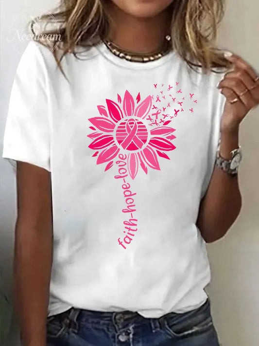 Women's Faith Hope Love Print Casual T-shirt