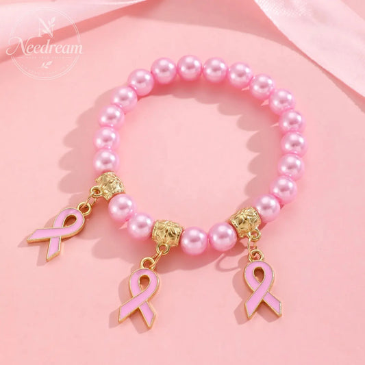 Red Ribbon Love Milk Day Festival Beaded Bracelet