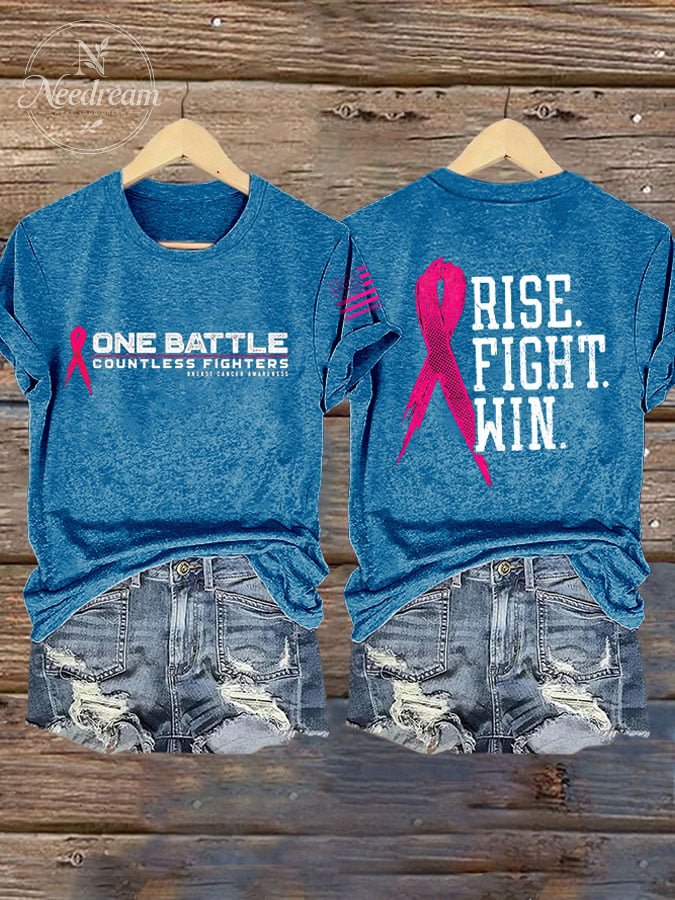 Women'S Breast Cancer Print Short Sleeve T-Shirt