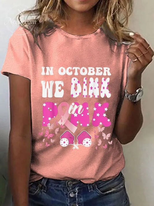 Women's In October We Dink Pink Tee