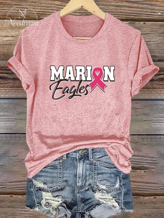Women's Casual Breast Cancer Awareness Crew Neck Short Sleeve T-Shirt