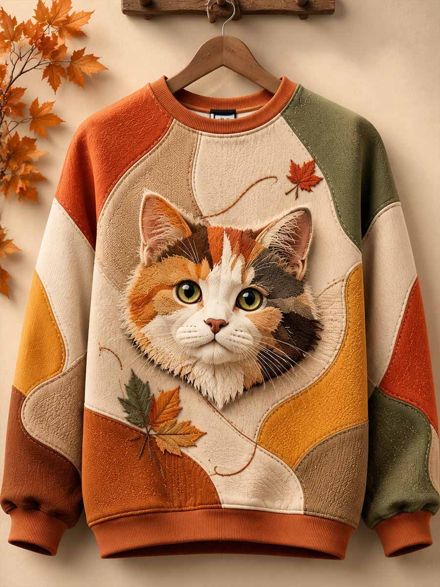 Women's Autumn Casual Animal Print Crewneck Sweatshirt