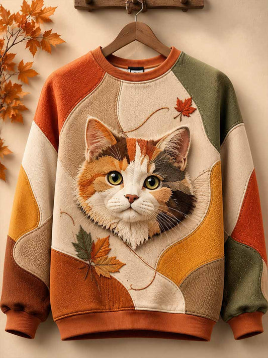 Women's Autumn Casual Animal Print Crewneck Sweatshirt