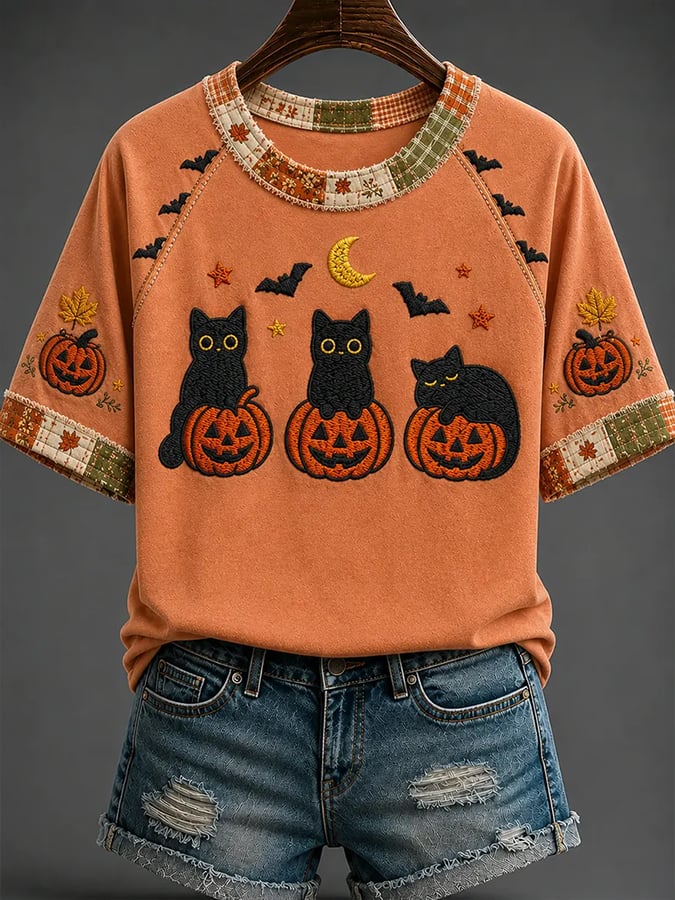 Women'S Casual Halloween Print T-Shirt