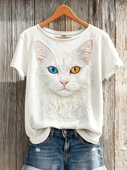 Women's Cute Cat Printed Shirt