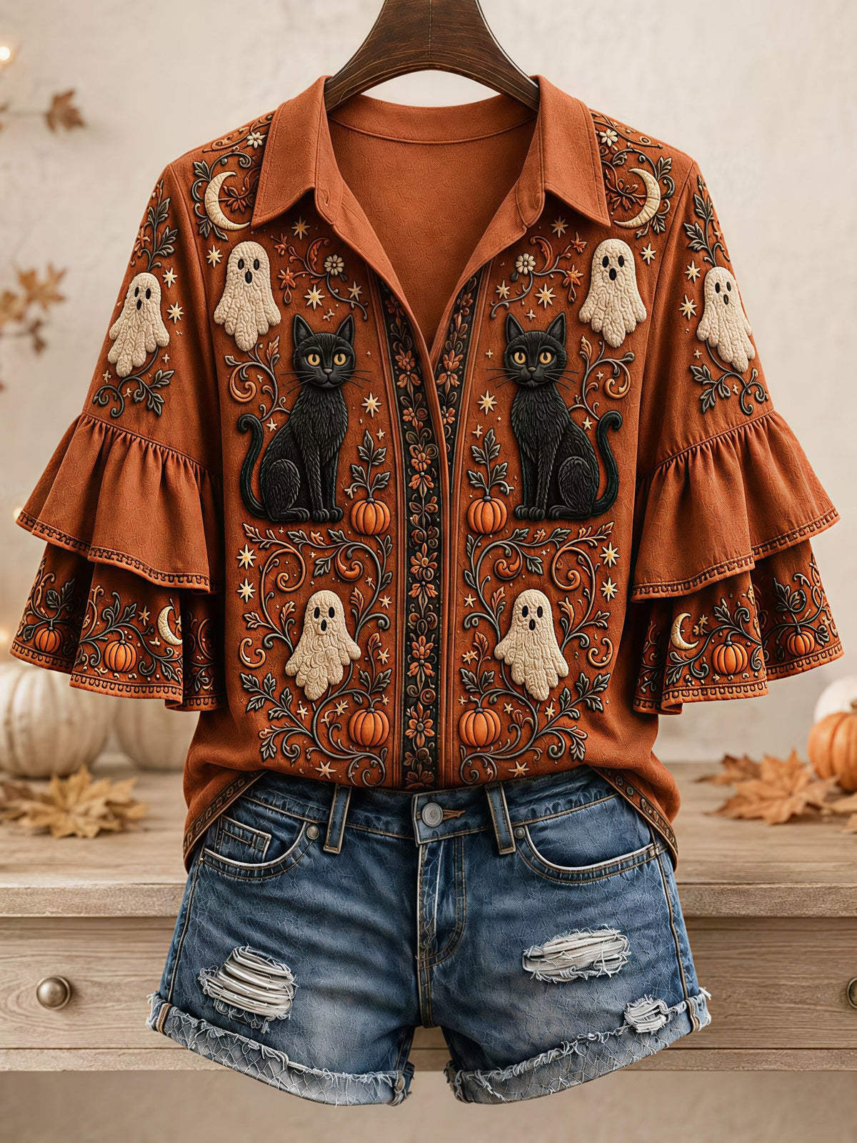 Women's Halloween Print Shirt